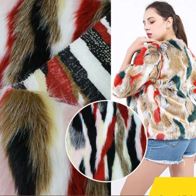 Красочные длинные волосы жаккард искусственный плюш искусственный мех для подушки пальто воротник и Сумка Обувь Домашний текстиль Одежда игрушки ремесла Шитье