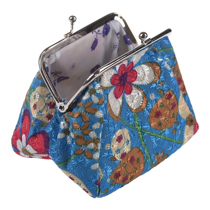 BEAU-2Pc Женская мода милый кошелек ключи сумка Портмоне(синий и оранжевый