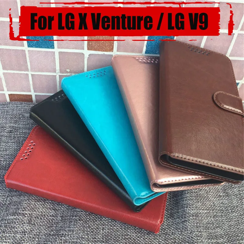 

Luxury Wallet PU Leather Stand Flip Case LG X Venture H700 X Calibur Cover Book style Phone Bag Cases 5 colors for LG V9