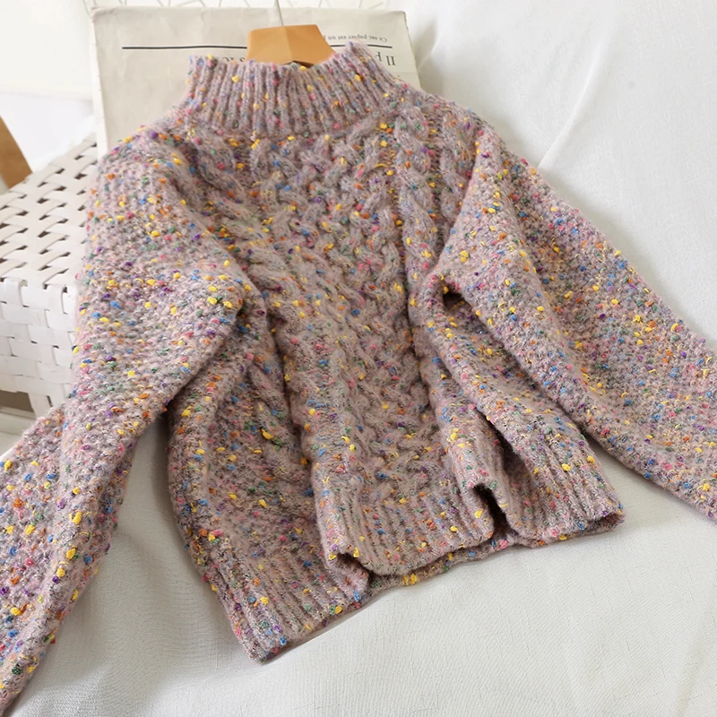 Neploe пуловер с круглым вырезом, теплый вязаный свитер для женщин, свободный, Сумасшедший стиль, с перекрещивающимися вставками, для женщин, Hiver, однотонный топ 47918
