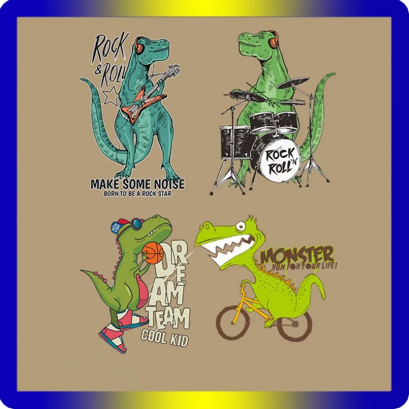 1 шт. Животное Динозавр мультфильм Термотрансферная наклейка Железо на патч для