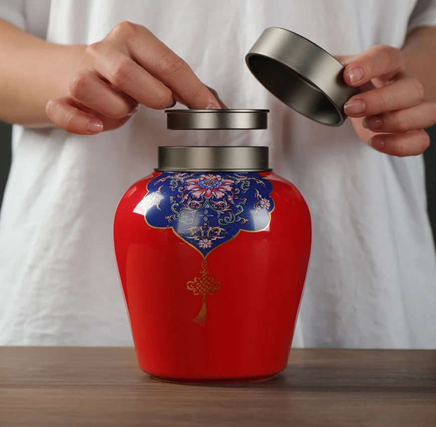 1Pcs Retro large home Ganoderma lucidum tea coffee beans biscuit candy moisture-proof sealed cans pill powder storage tank