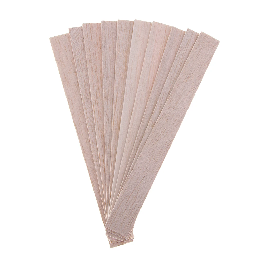 Rectangular Natural Round Balsa Wood Stick Wooden Woodcraft Flat Dowel for Kid Model Making DIY Craft Building Construction Tool