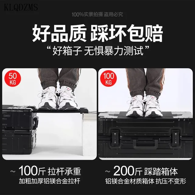 KLQDZMS 20 "24''26''29 pollici 100% lega di alluminio moda Business viaggi bagagli fodera staccabile valigia Business di fascia alta 6