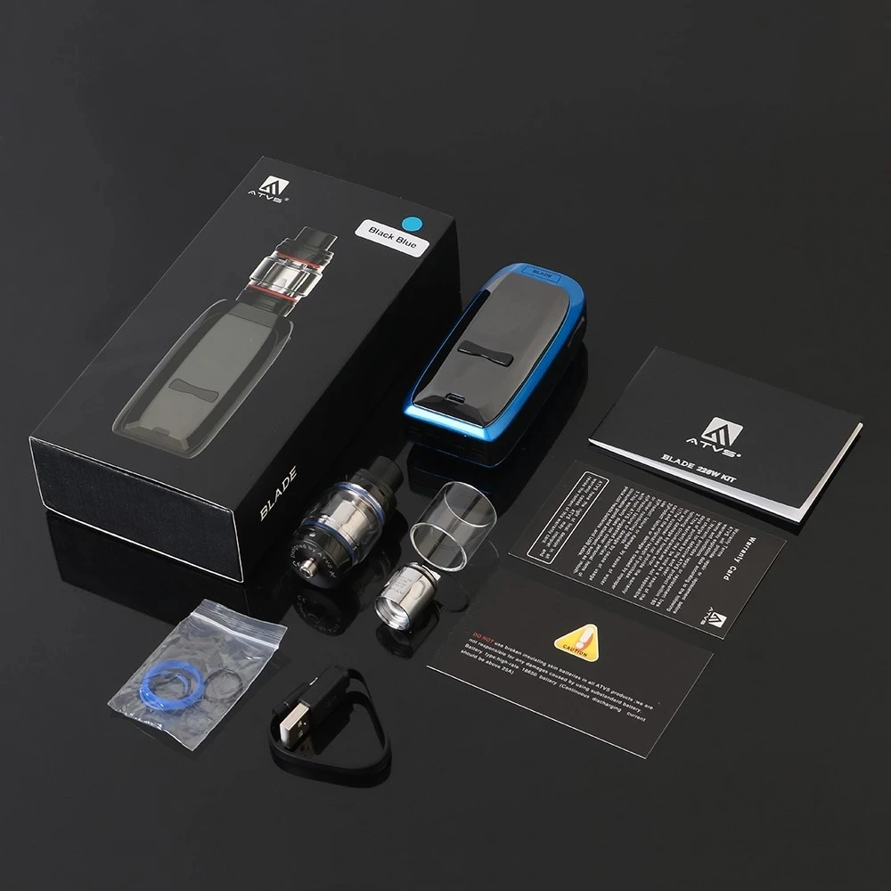 ATVS Blade 228W Vape Mod Kit Electronic Cigarette VW TC Box Mod 5ml Top-Fill SR-11 Atomizer Tank Vaper Vaporizer E Cigarettes