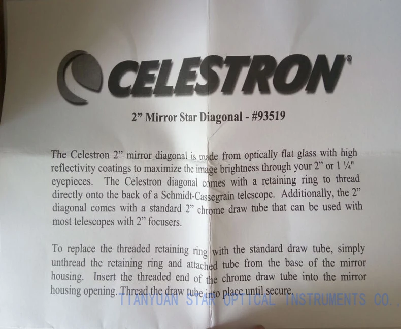 Celestron 2 дюйма 90 градусов SCT диэлектрическое Диагональное зеркало с адаптером 1,2" для C5 C6 C8 925 C11 SCT астрономический телескоп