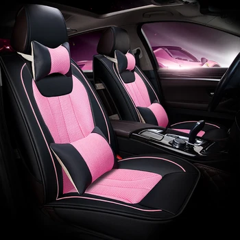 

Full Coverage PU Leather car seat cover flax fiber auto seats covers for nissan primera p12 qashqai j10 j11 rogue sunny