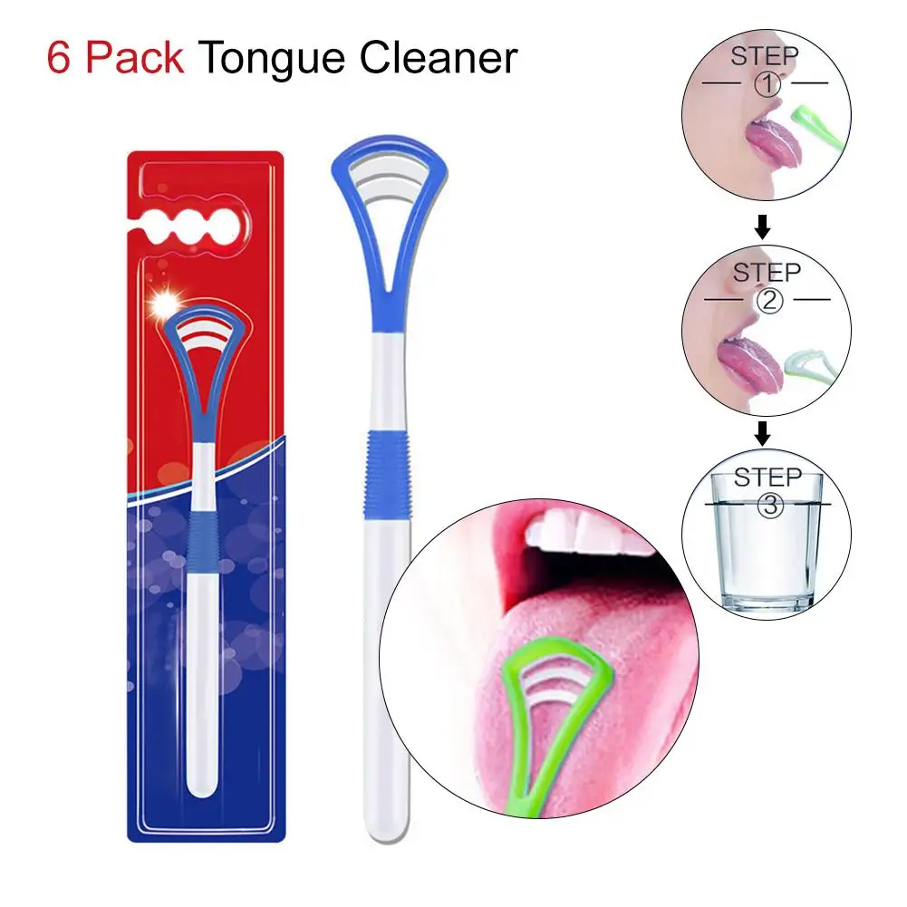 6 Pcs Tongue Brush Tongue Cleaner Scraper Cleaning Tongue Scraper For Oral Care Keep Fresh Breath Dental Care Tongue Clean Tools