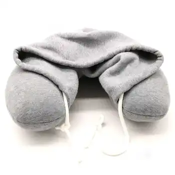 

New Hooded U-shaped Travel Pillow Nap Comfortable Neck Pillow with Hat Car Seat Cushion office Airplane sleeping Cushion Pillow
