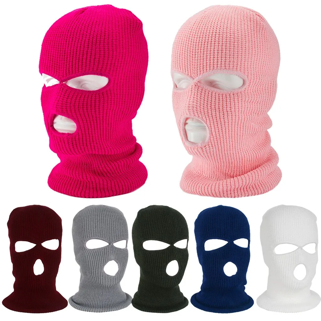 Tactical Mask 3 Hole Full Face Mouth Ski Winter Cap Balaclava Hood Motorbike Motorcycle Helmet #E1 | Спорт и развлечения