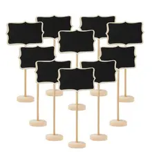 10Pcs Blackboard Wooden Chalkboard Mini Wood Message Notice Board Table Wedding Party Decor Write Information