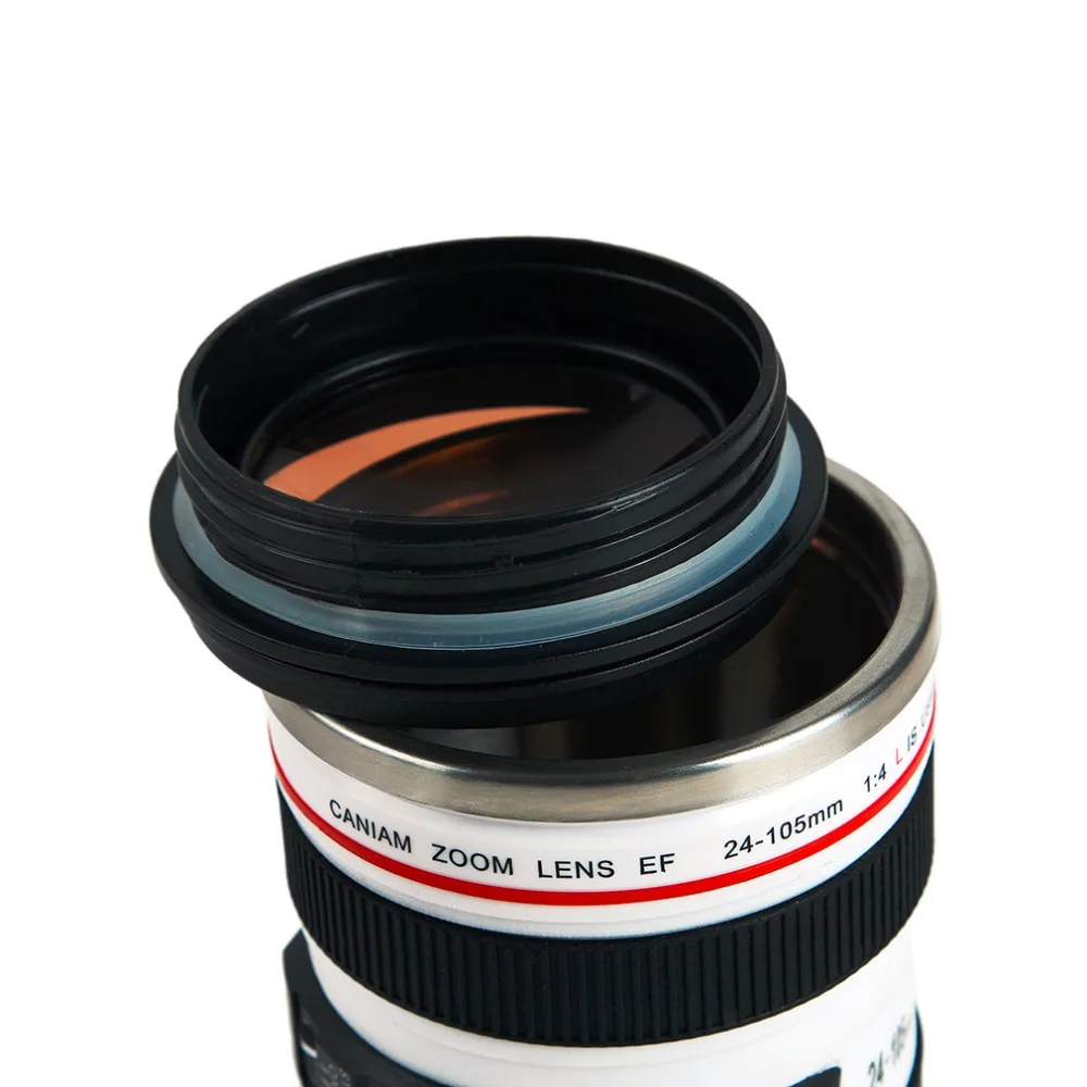 Hot OUTAD  24-105mm Camera Lens Shape Cups Coffee Mug Tea Travel Mug Stainless Steel Vacuum Flasks Camera Lens Cups And Mugs 4