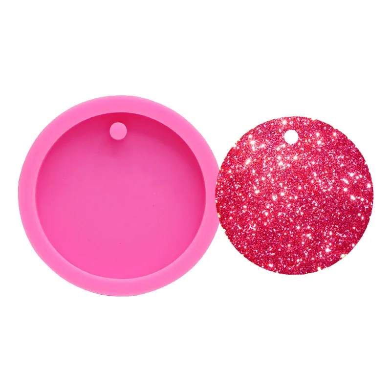 

Round Silicone Mold Keychains Biscuit Cake Chocolate Fondant Soap Sugar Tool DIY Kitchen Baking Tools Cake Decoration