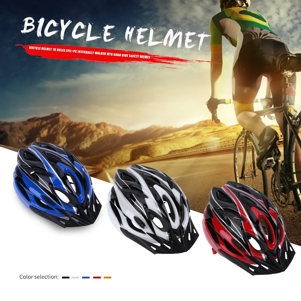 Mens Adult MTB Bike Bicycle Road Cycling 18 Holes Safety Helmet Integrally 