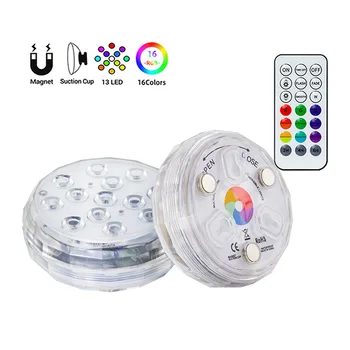 

13 LEDS Swimming Pool Lights With Remote Control RGB Dive Light Durable LED Bulb Portable Underwater Night Light Battery