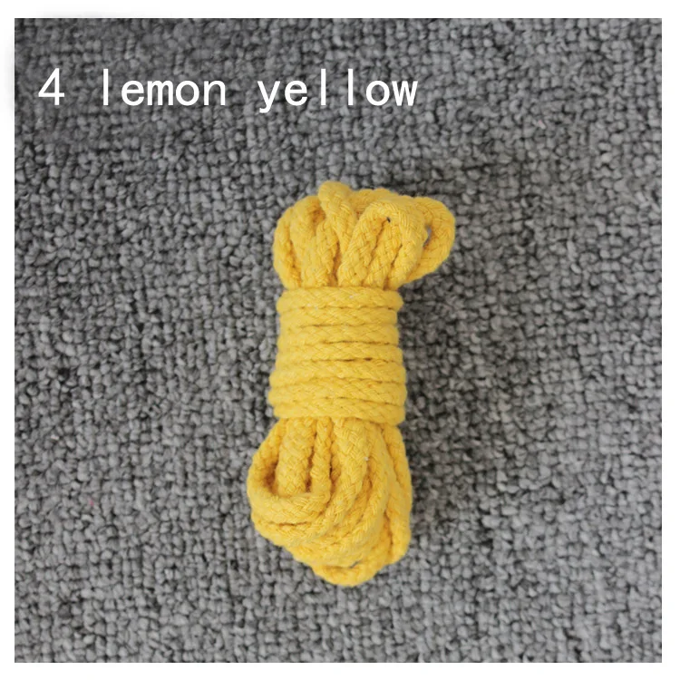 4 lemon yellow Colord \ coton Веревка diy Ручная тканая лента, в качестве дополнительного товара-волочильная, Красивый хлопковый нитки веревка - Цвет: 4 lemon yellow