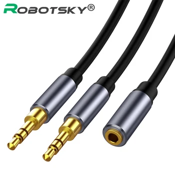 

Audio Splitter Cable 3.5mm Female to 2 Jack Male AUX Earphone Audio Extension Adapter Cable For Headphone PC Speaker Notebook