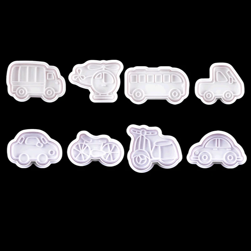 Biscuit Spring Mold Creative Plastic Decorative Auxiliary Food DIY Transportation Series Kitchen Utensils Bakeware Tools Pastry