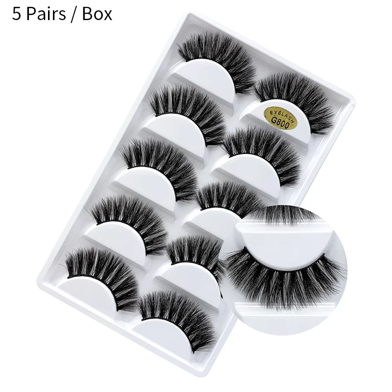 SEXYGO 1/5/10 pairs mink lashes natural 3d mink eyelashes mink false eyelashes full strip lashes wispy cilios g800 cils - Цвет: G800