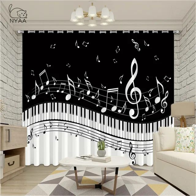 Ontaarden Denk vooruit Oraal Nyaa 3d Verduisterende Gordijnen Wit Piano Toetsenbord Muzieknoot Patroon  Micro-Shading Katoen Slaapkamer Decor Gordijn Voor Woonkamer - AliExpress  Huis & Tuin