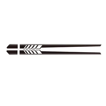 

2x Body Durable Digital Printing2 Sticker Vinyl Decal Sticker Sports Long Stripe Decal Black 220*12CM 2 Vinyl Body Decals