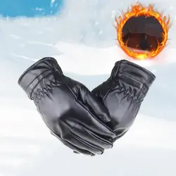 Зимние теплые перчатки с сенсорным экраном мужские водонепроницаемые перчатки из искусственной кожи мотоциклетные уличные дамские