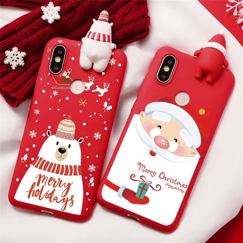 Рождественский чехол для Xiao mi Red mi Note 5 6 7 Pro S2 mi A1 A2 A3 8 8X Lite 9 SE Explorer CC9 CC9e мультяшный Новогодний подарок чехол из ТПУ