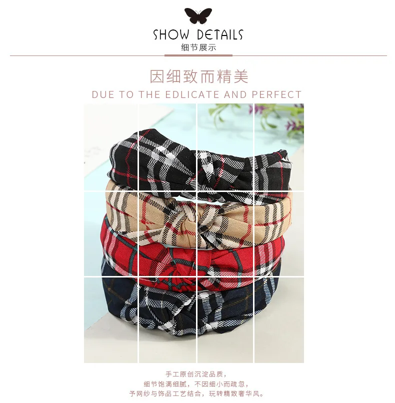 Hot Selling Korean-style Fashion Elegant Pattern Large Rims Headband Versatile Creative Cool Knot Women's Hair Bands