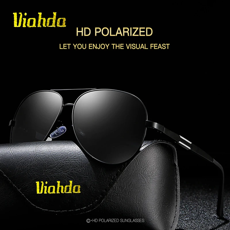 VIAHDA Aluminum Magnesium Alloy Brand Polarized Mens Sunglasses Sun Glasses Accessories Eyewear Male For Men oculos