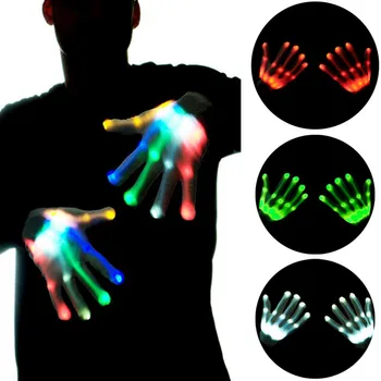 

2pcs LED Light Gloves Dance Stage Flashing Finger Glow Mittens Xmas Dance Rave Party Fun Wide Light-guiding LED Lamp Gloveer