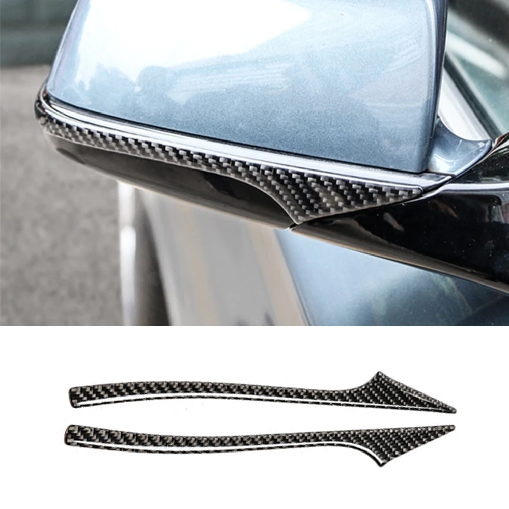 

2PCS Carbon Fiber Car Rearview Mirror Protector Stickers Car Anti-collision Strips for BMW E60 F10 5 Series F07 5GT Accessories