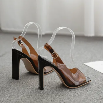 

2020 Summer New Style Europe And America Ultra-High-Heel Open-toed Shoes Chunky-Heel Sandals Sandals