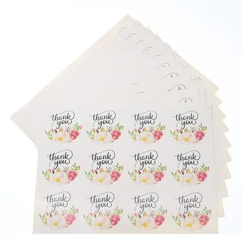 

Each Set Of 120 Natural Round 38mm Kraft Paper Labels Thank You Sticker Print Label Handmade Flower Paper Stationery Stickers