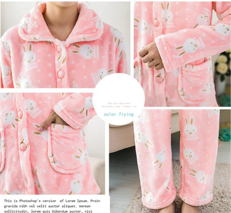 Roupa de dormir de algodão quente, pijama