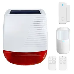 Sirène solaire sans fil 433MHz, fréquence sans fil, Installation extérieure étanche pour la sécurité de la maison, système d'alarme anti cambriolage, alerte en direct 