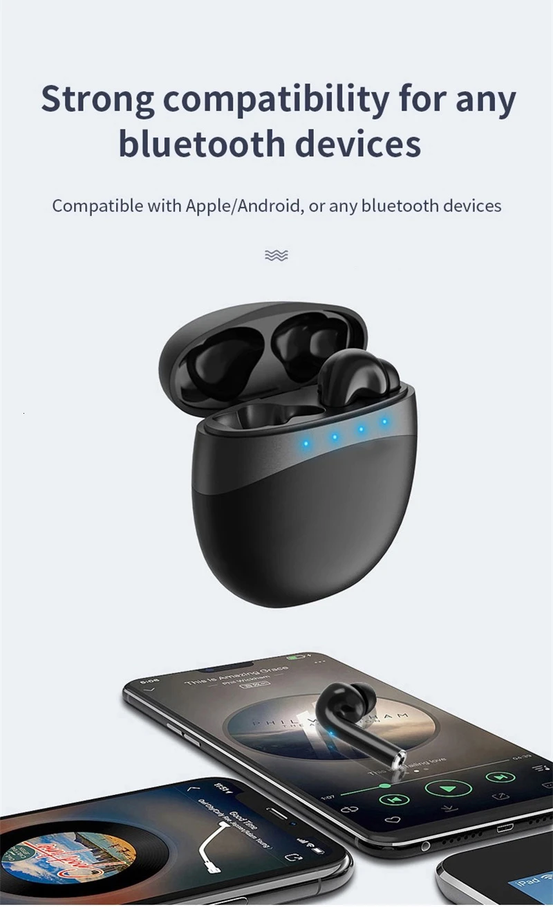 M19 TWS беспроводные 5,0 Bluetooth наушники спортивные гарнитуры беспроводные TWS наушники со стерео HIFI Звук с зарядной коробкой микрофон