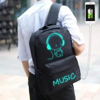 

New Anti-thief Bag Luminous School Bags For Boys Student Backpack 15-17 inches mochila with USB Charging Port Lock Schoolbag