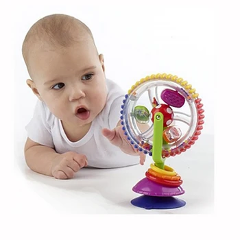

Baby Bed Rattles Three-color Model Rotating Windmill Noria Stroller Dining Chair with suction cups Educational Toy For Baby