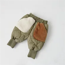 Г. Зимние ветрозащитные стеганые хлопковые брюки с карманами для малышей