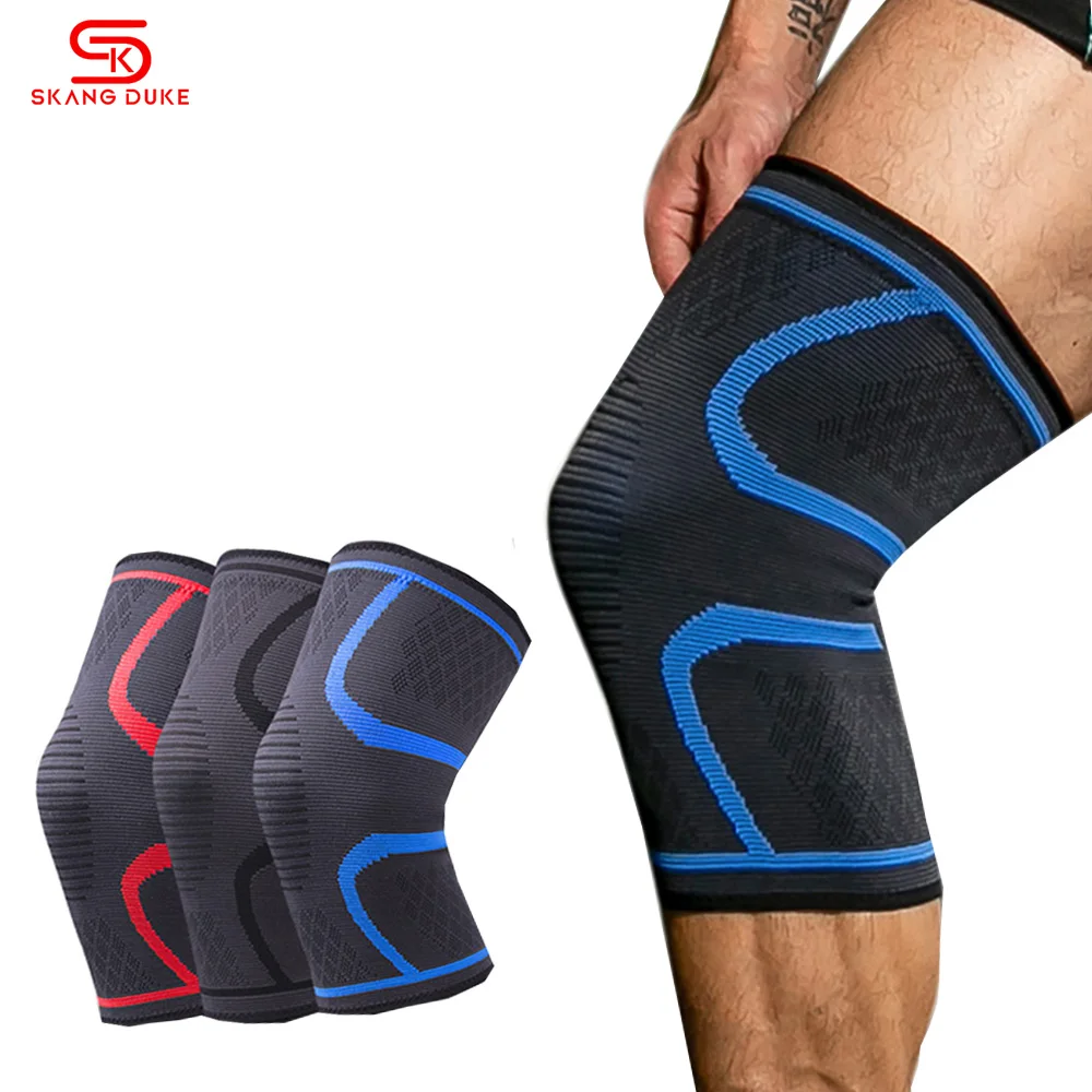 1PC Nylon Silicone Knee Sleeve Protector Sports KneePads Volleyball Running Fitness Gym Bodybuilding Elastic Knee Brace Support