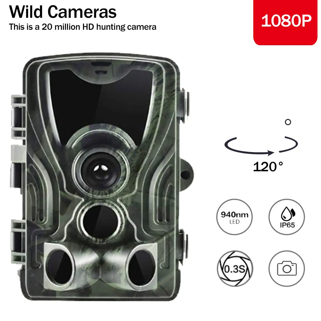 20MP 1080P Trail Hunting Camera Wildcamera Wild Surveillance HC801A Night Version Wildlife Scouting Cameras Photo Traps Track