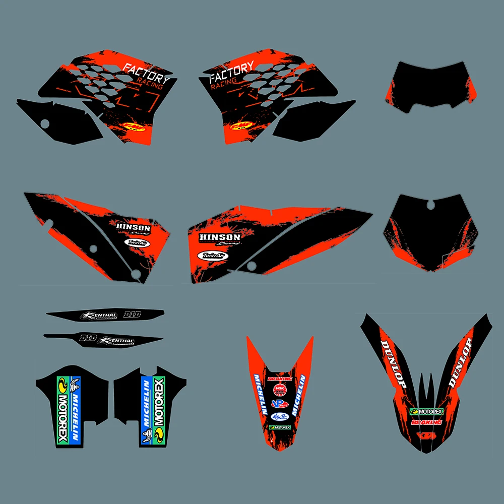 EXC EXCF XCF 2008-2011 Graphic Sticker for KTM SX SXF 2007-2010 Motorcycle Team Decal Kit 125 200 250 300 350 450 525 2010 2009