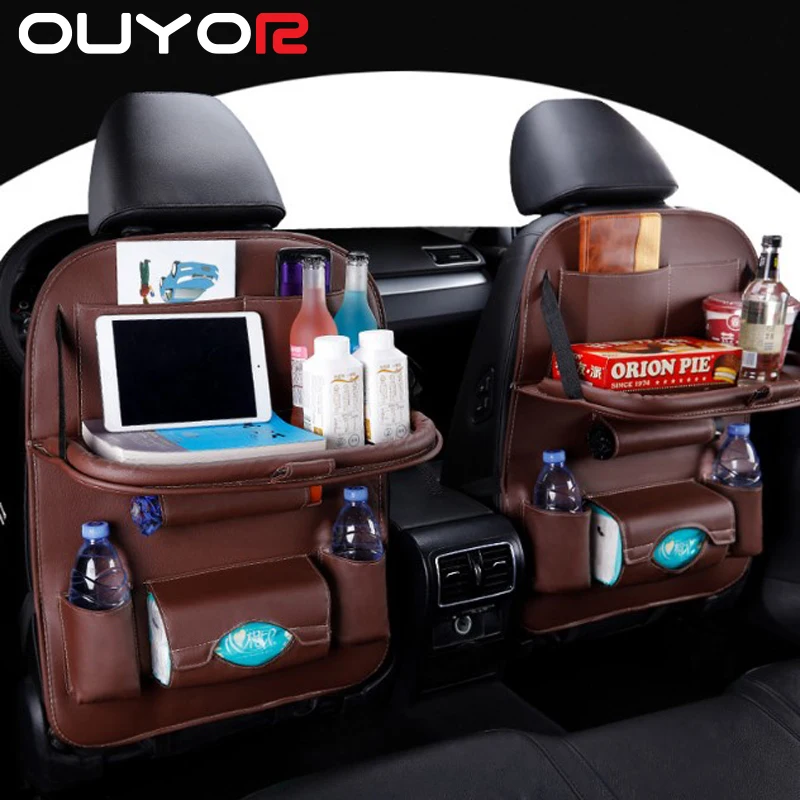 Sac de rangement pour arrière de siège de voiture, organiseur avec table  pliable pour boisson, boîtier à poches pour voyage, accessoires pour  automobile, nouveau - AliExpress