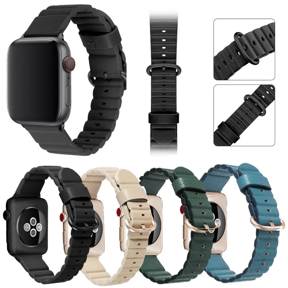 Распродажа ремешок для Apple Watch из натуральной кожи 1, 2, 3, 4, 5, 42 мм, 38 мм, 40 мм, 44 мм, ремешок для iWatch