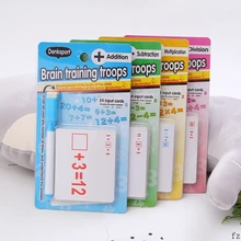 100 шт количество Тренировки Мозга, чтобы добавить и вычесть учебные карты можно протереть