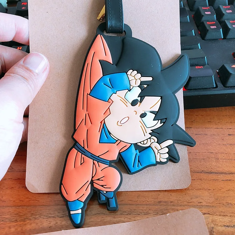 Dragon ball мультфильм ПВХ брелок Вегета Сон Гоку модные мягкие резиновые багажные бирки посадочный талон сумка бирки подвесные мешки с орнаментом