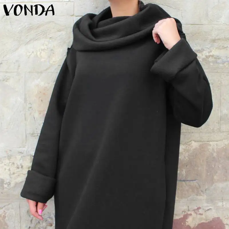 VONDA/базовое зимнее платье для беременных; осеннее платье с капюшоном и длинными рукавами; зимнее однотонное повседневное длинное платье; Vestidos; халат для беременных