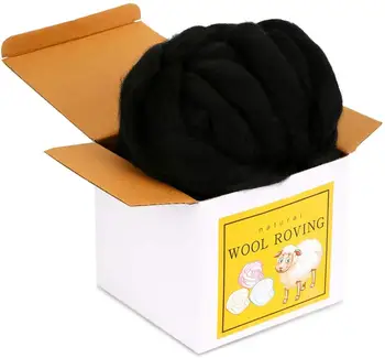 

Nonvor DIY Craft Wool Roving Bulk 8.82oz Super Wool Chunky Yarn, Wool Roving Top for Needle Felting, Soft Felting Wool Supplies