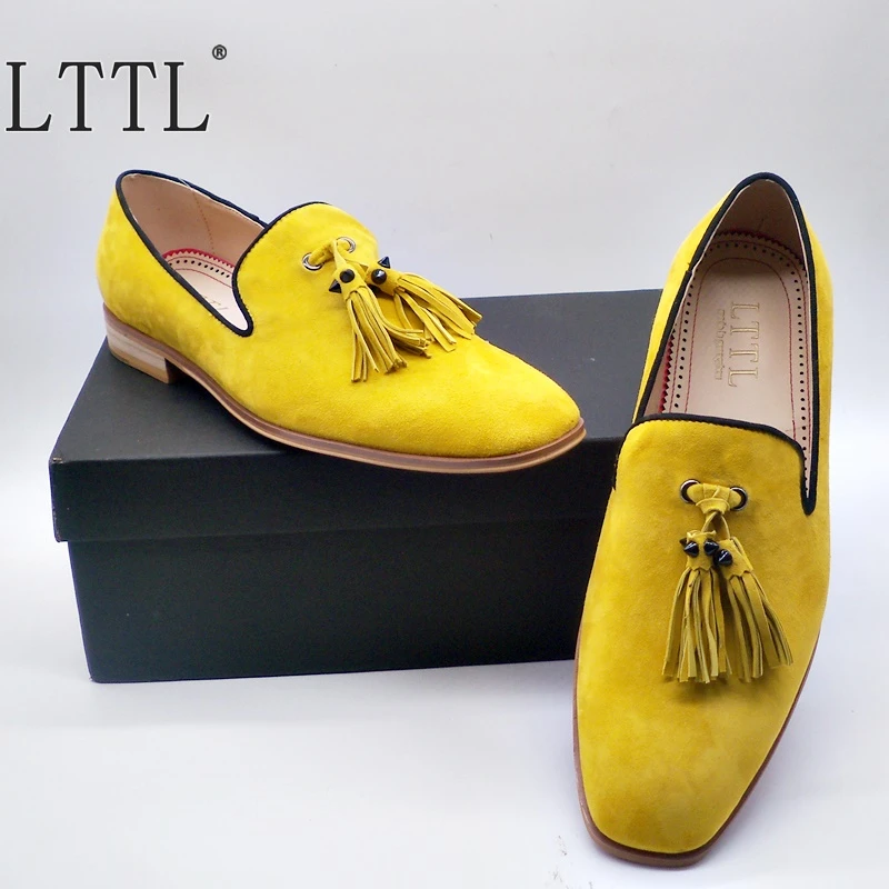 yellow mens loafers