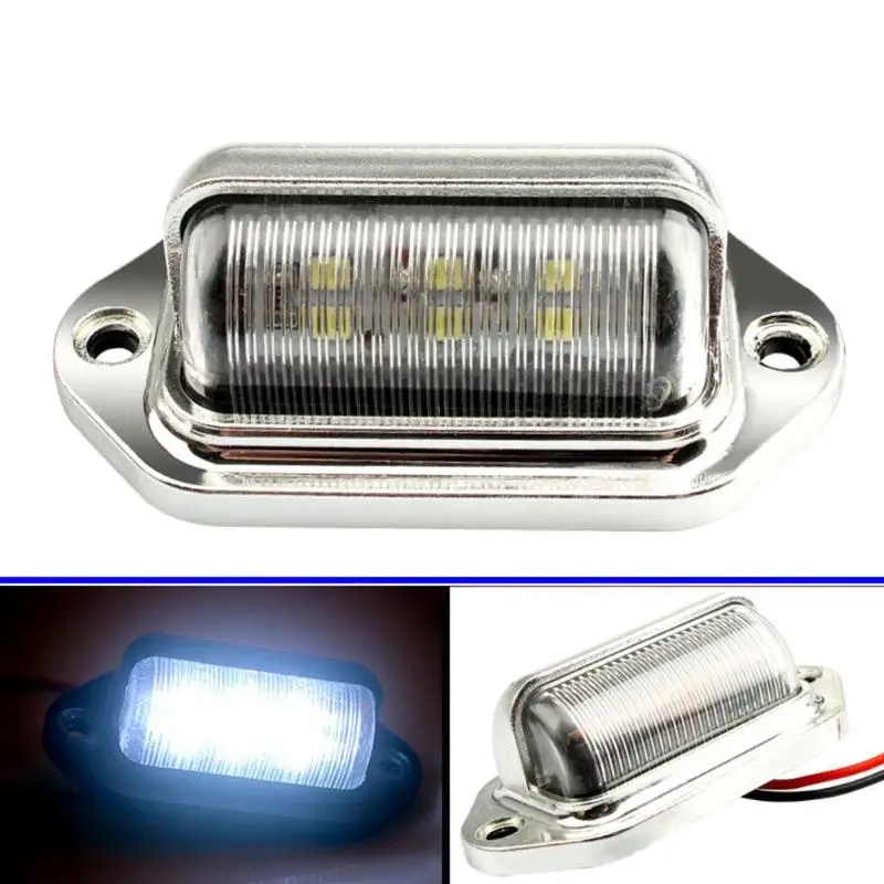 12-24V грузовик с прицепом 6LED хвост шаг боковая лампа серебро для Подсветка регистрационного номера задние фонари Габаритные огни открытый шаг огни Дверные огни